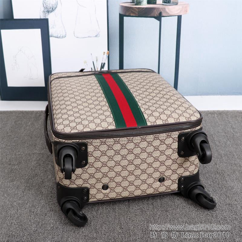 GUCCI古馳 專櫃限量版 超耐磨損萬向輪 加厚全鋁合金 時尚個性拉杆箱 20寸旅行箱 可登機  xbt1013